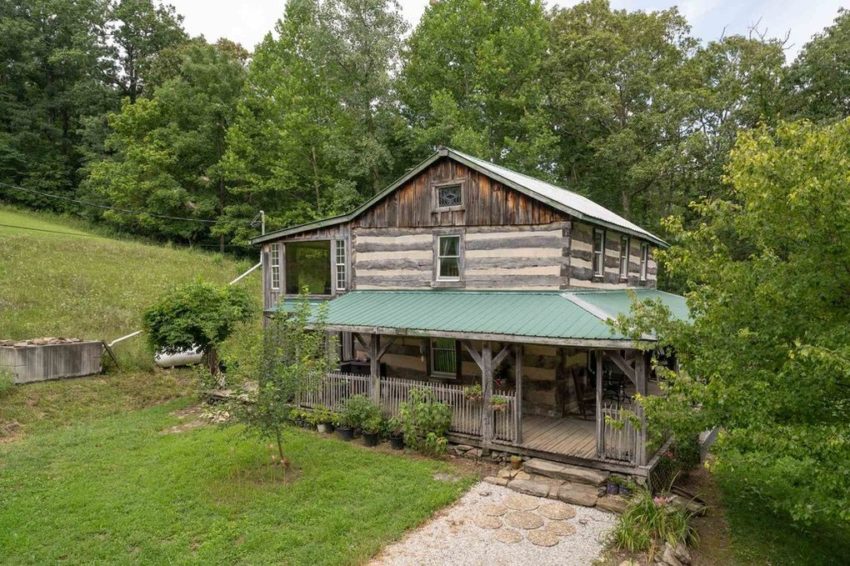 Secluded Log Cabin For Sale With Views on 5.49 Acres in Union KY ...