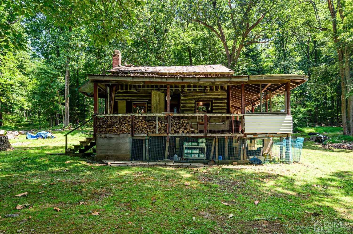 Fixer Upper Log Cabin For Sale on 9 Private Wooded Acres. Mansfield, NJ