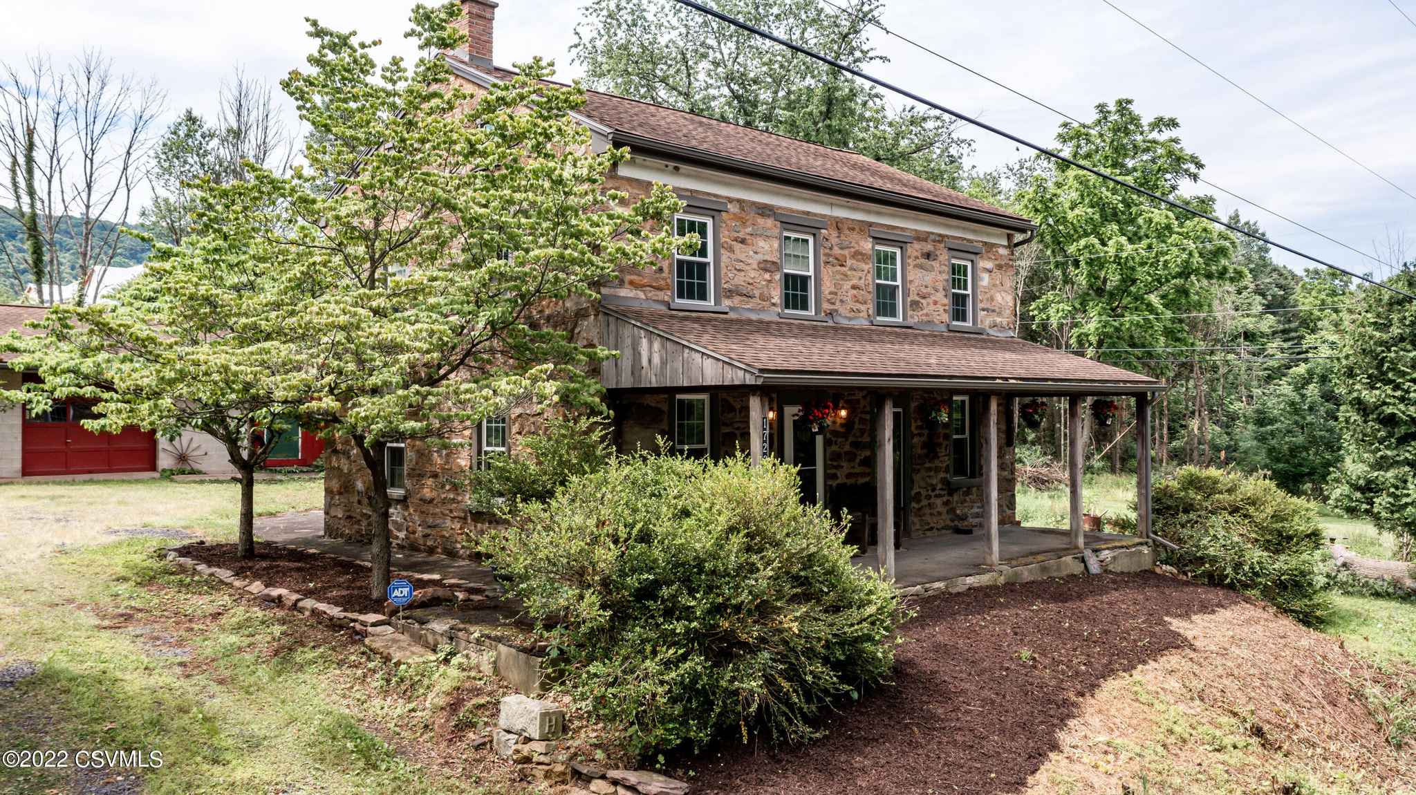 Circa 1900 Stone Farmhouse For Sale W Garage On 2.2 Acres Paxinos, Pa 