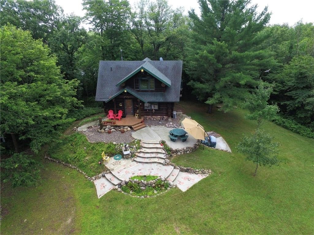 Circa 2000 Lakeside Log Home For Sale on Peninsula on 70 Acres