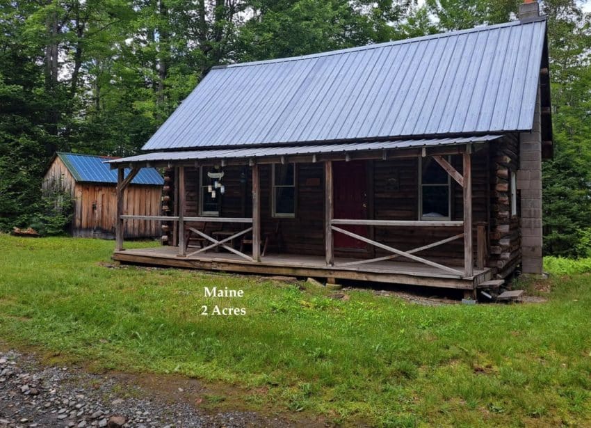 Maine log cabin for sale