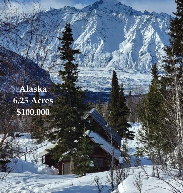 Alaska mountain cabin for sale