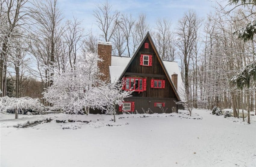 Rustic A-frame cabin