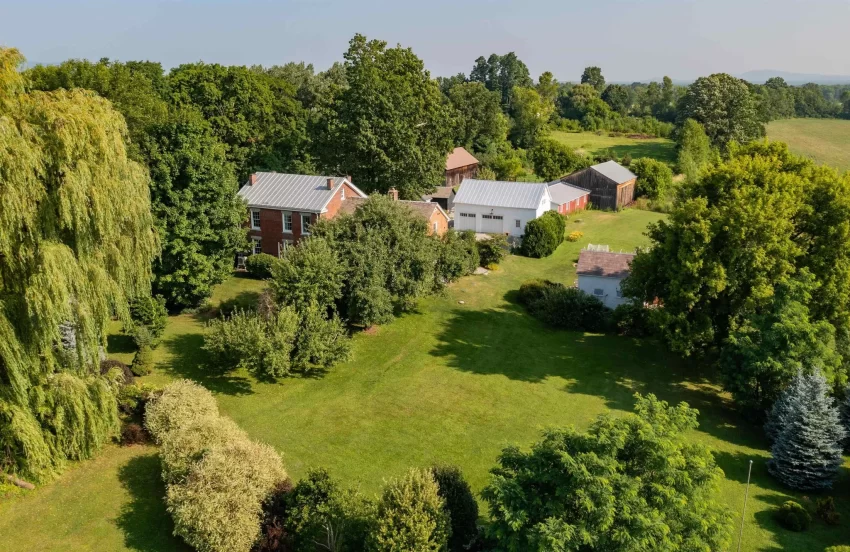 brick vermont farmhouse